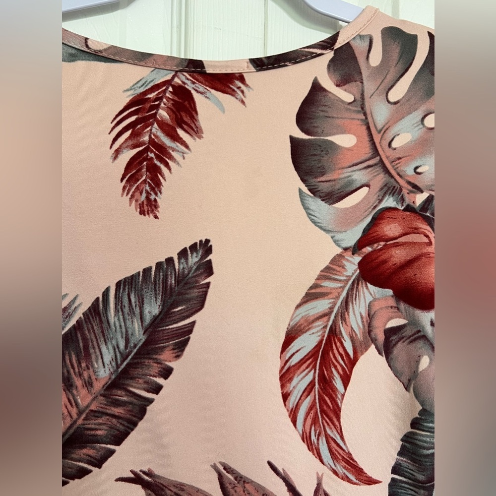 BluHeaven Monstera Plant Wrap Dress Size L - Picture 3 of 10
